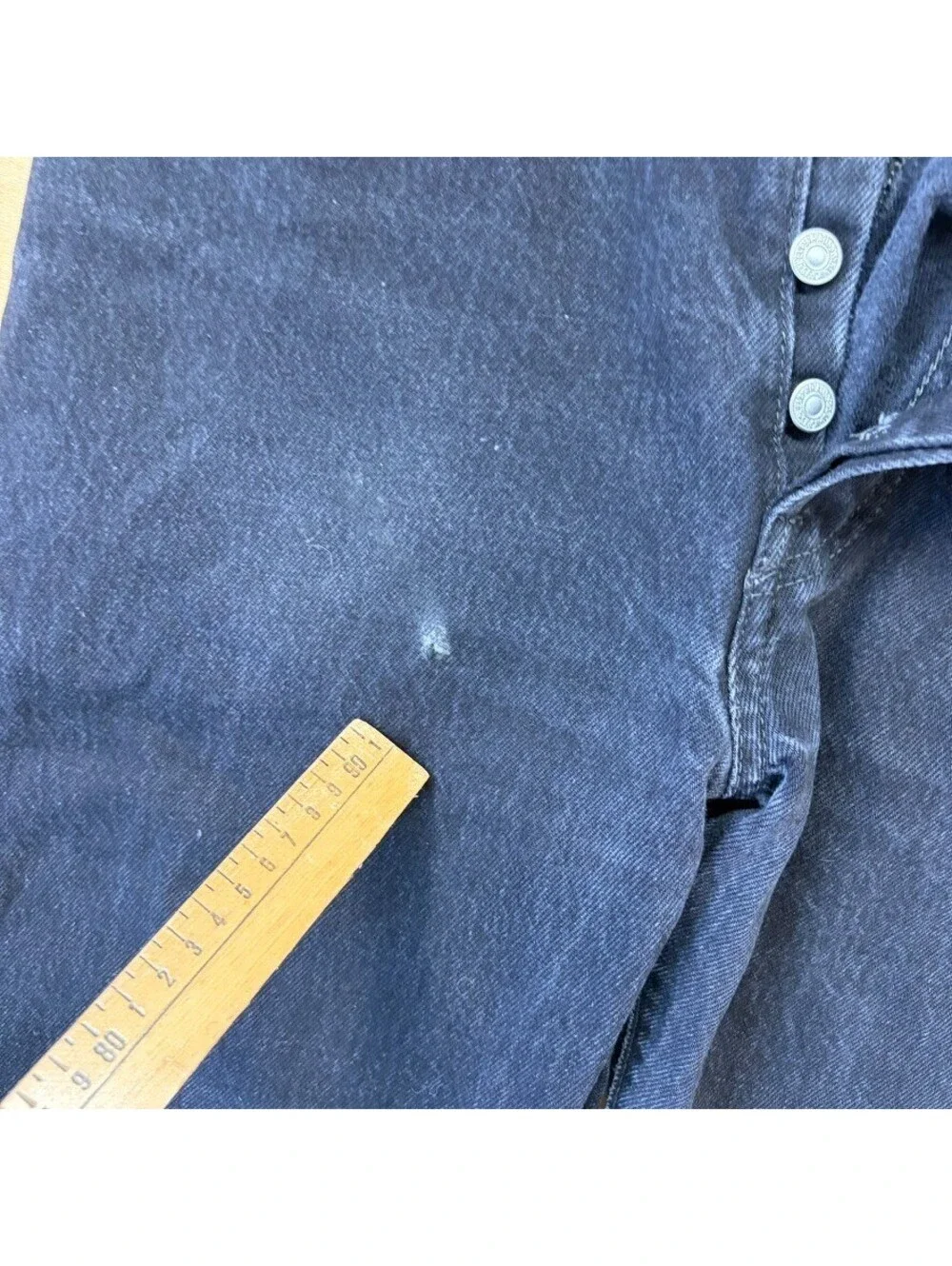 Levis 501 Black Jeans Mens 34x34 Button Fly Straight Leg Original Fit Denim
